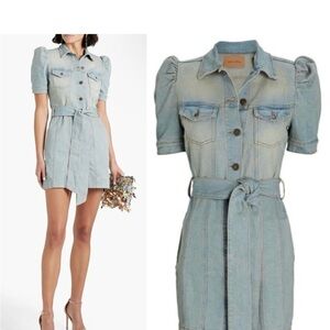 Retrofete Robin Denim Puff Sleeve Mini Dress in Romano
Brand New
Made in Italy